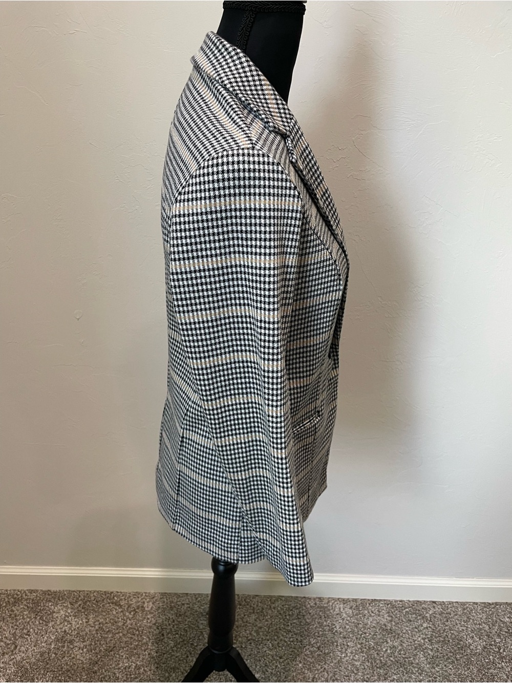 Nine West Black and White Houndstooth Knit Blazer Women’s - Picture 3 of 6